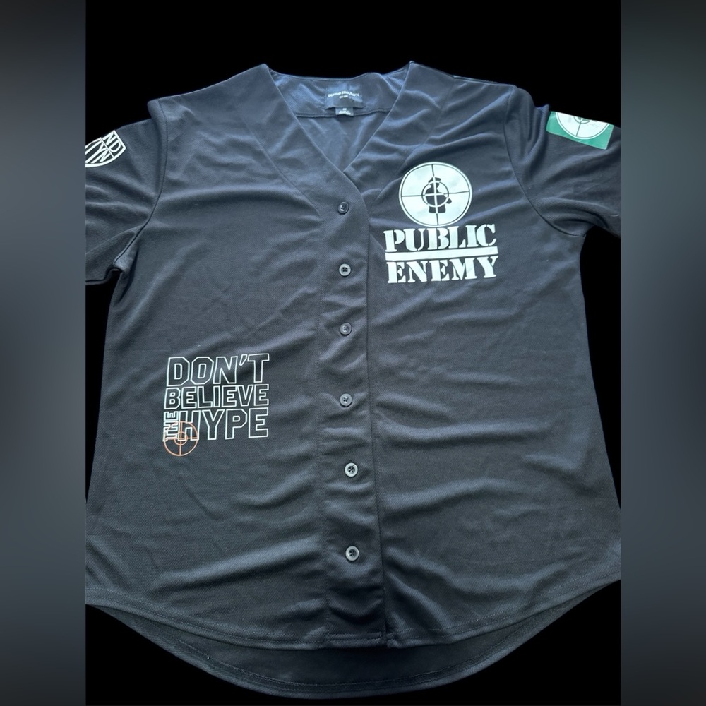 Public enemy logo baseball jersey